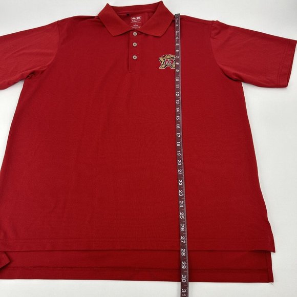 Maryland Terrapins Shirt Men L Red‎ adidas Short Sleeve Polo Climalite Golf - Picture 6 of 9